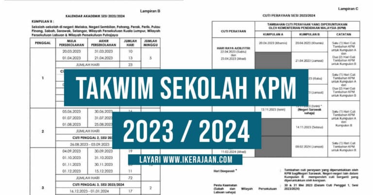 Takwim Sekolah 2023 / 2024 KPM & Cuti Penggal Persekolahan