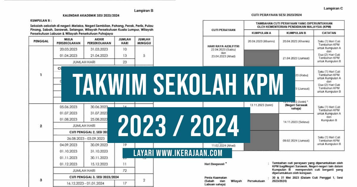 Takwim Sekolah 2023 2024 Kpm And Cuti Penggal Persekolahan