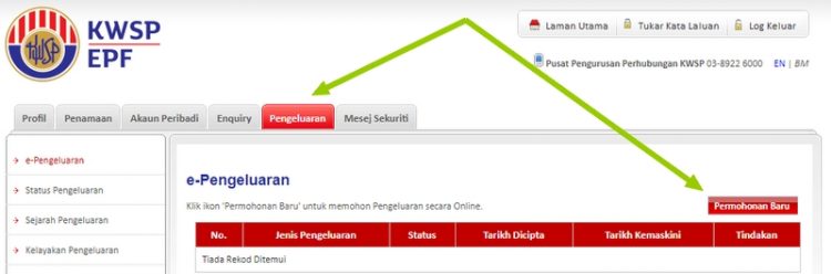 Permohonan e-Pengeluaran KWSP