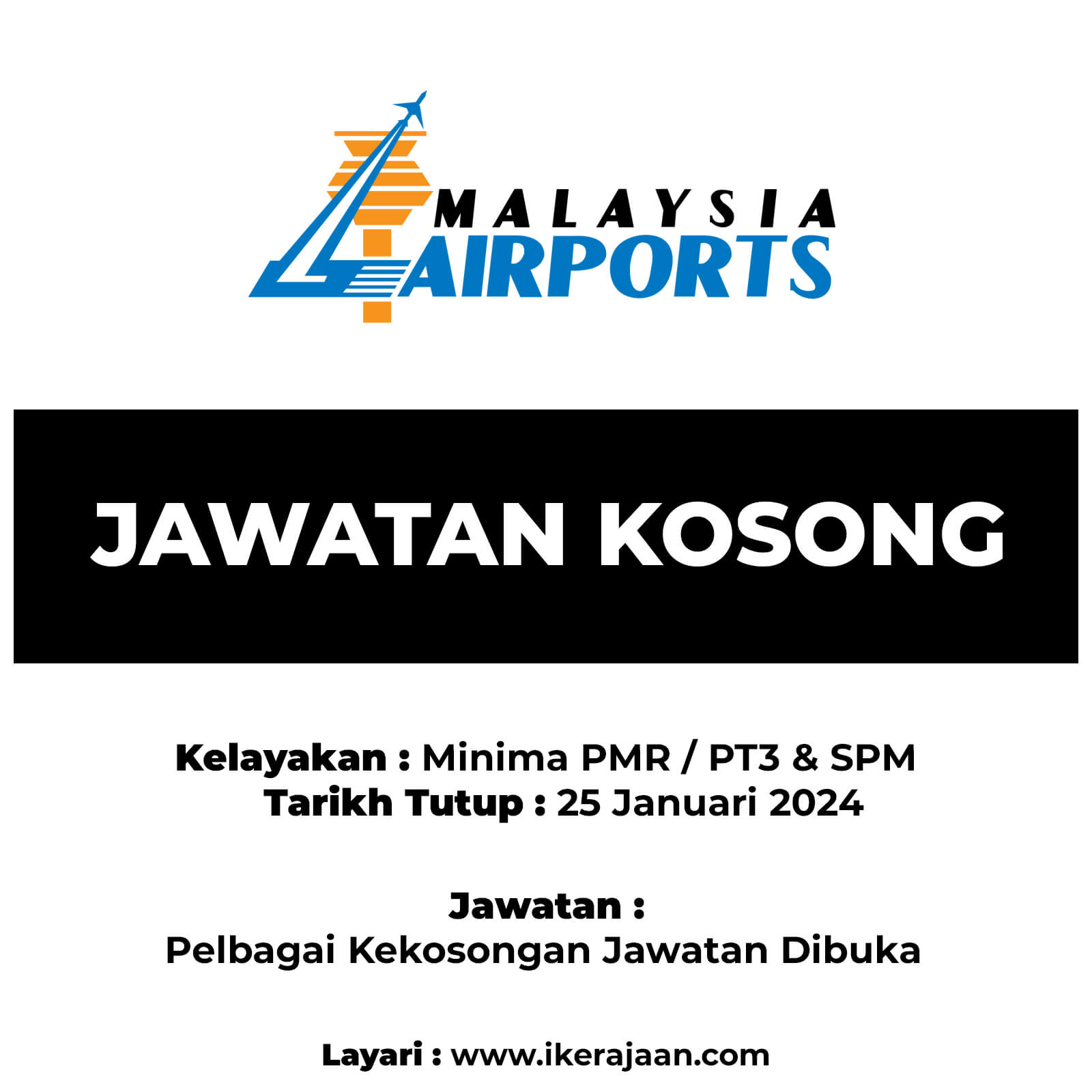 Jawatan Kosong Malaysia Airports