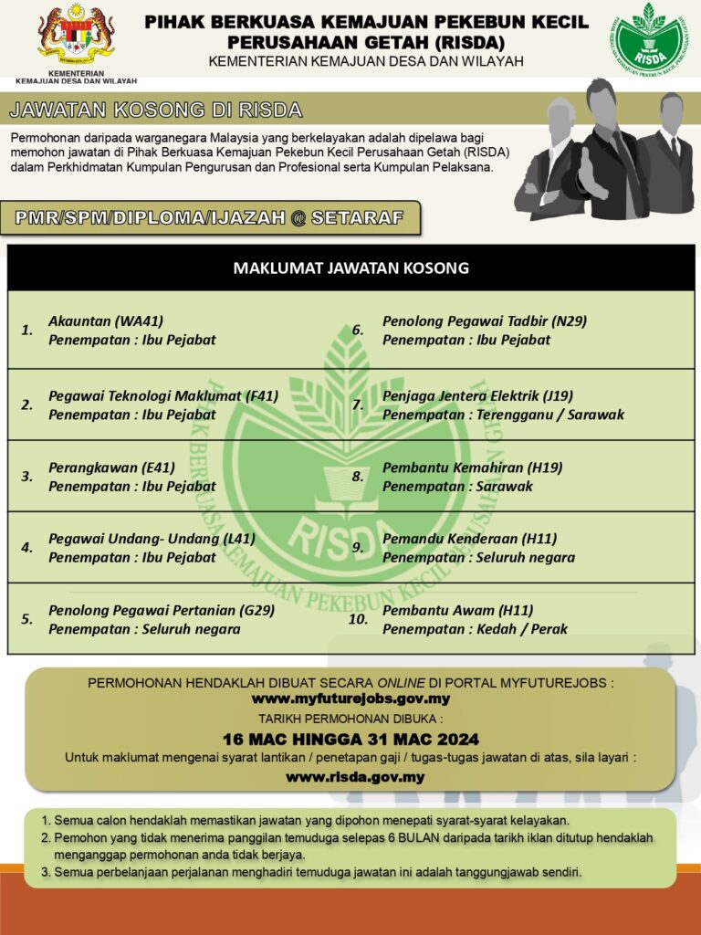 Jawatan Kosong Terkini RISDA