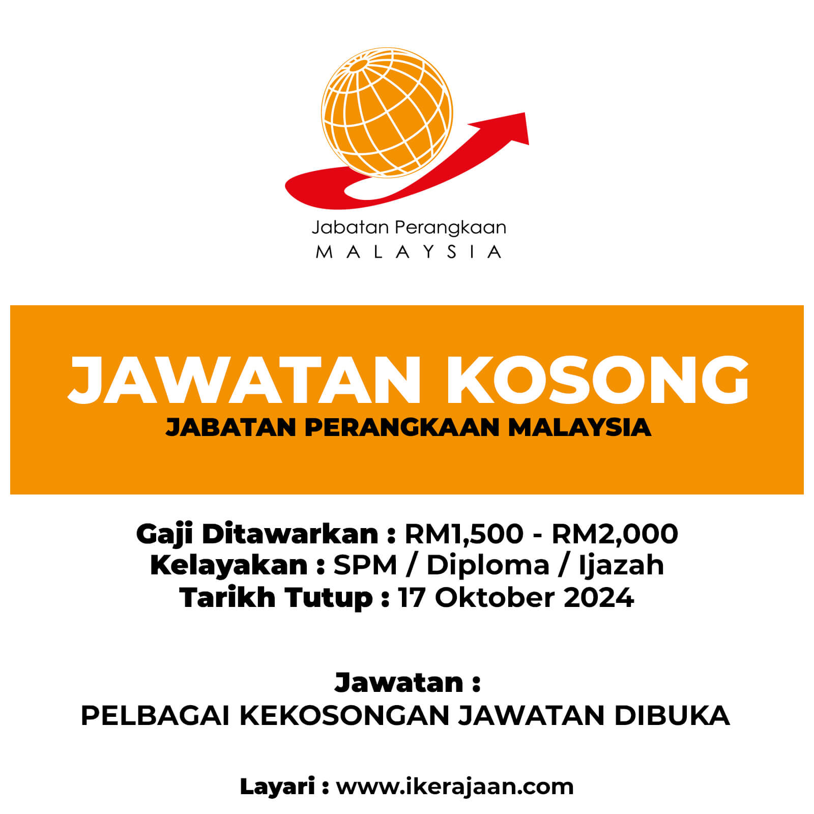 Jawatan Terkini Jabatan Perangkaan