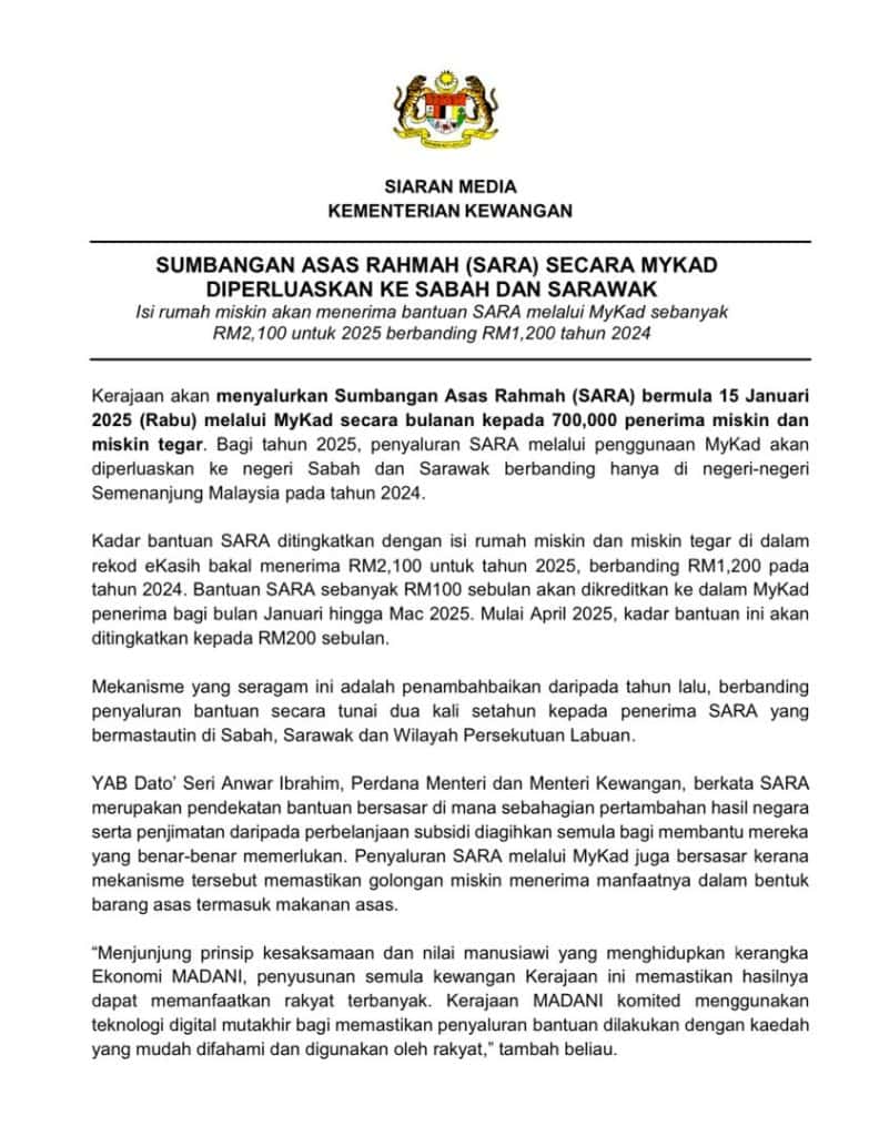 sumbangan asas rahmah 2025