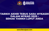 tarikh akhir tebus sara