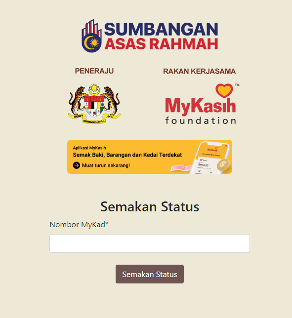semak tarikh bayaran sara